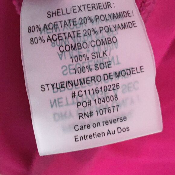Alice + Olivia Bright Pink One Shoulder Silk Blend Mini Dress Size Large Sheath - Picture 7 of 13